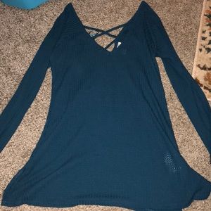 Waffle knit maternity shirt